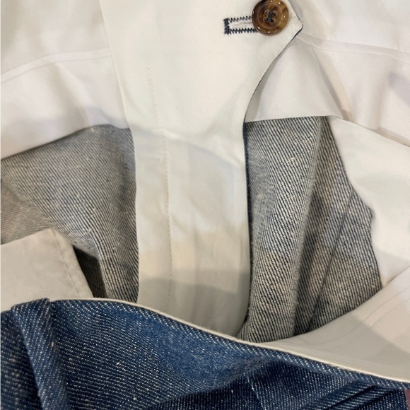 CELINE Cotton Denim Straight Leg Trousers Pants with Ankle Zip 44 like new - Picture 11 of 16